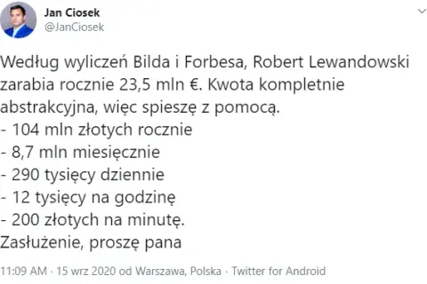 Zarobki Lewandowskiego na minutę: ile naprawdę zarabia?
