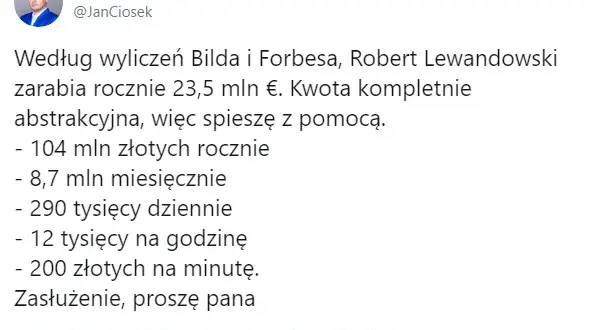 Zarobki Lewandowskiego na minutę: ile naprawdę zarabia?