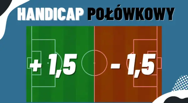 Handicap połowkowy na boisku piłkarskim: +1,5 i -1,5.